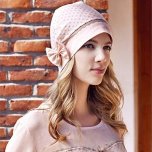 EQMUMBABY韓版圓點(diǎn)蝴蝶結(jié)防頭風(fēng)yunf帽