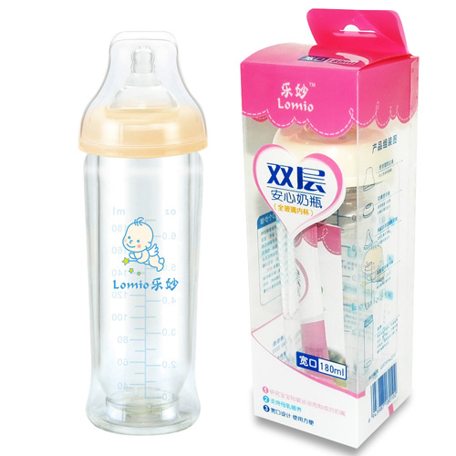 樂(lè)妙寬口雙層安心奶瓶180ml