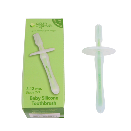 美國(guó)小綠芽食品級(jí)嬰兒硅膠牙刷