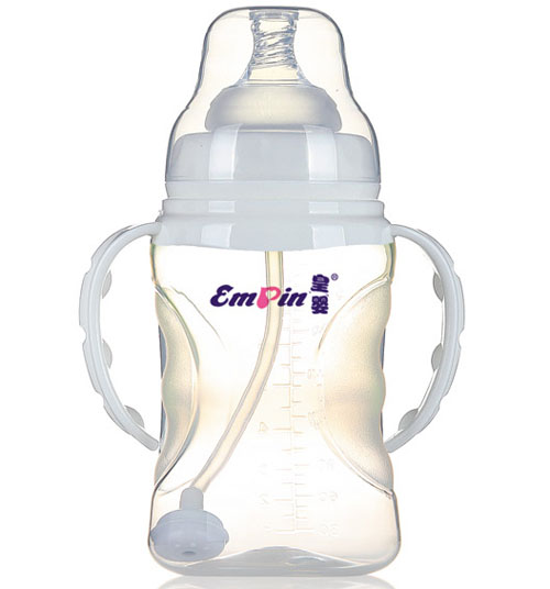 皇嬰寬口PP適指自動小奶瓶150ml白色