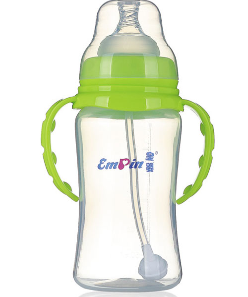 皇嬰寬口PP圓弧自動(dòng)小奶瓶240ml綠色