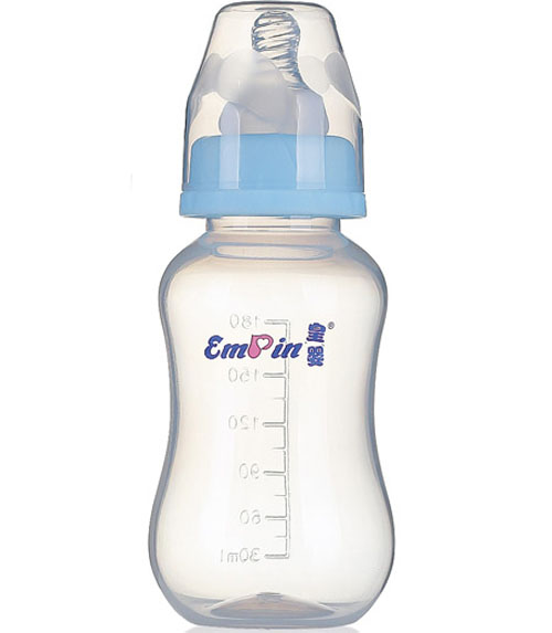 皇嬰標(biāo)口PP圓弧自動(dòng)大奶瓶240ml藍(lán)色