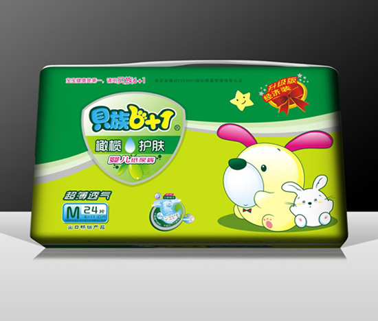 貝族6+1橄欖護(hù)膚+雙彈力腰圍紙尿褲M(mǎn)24片