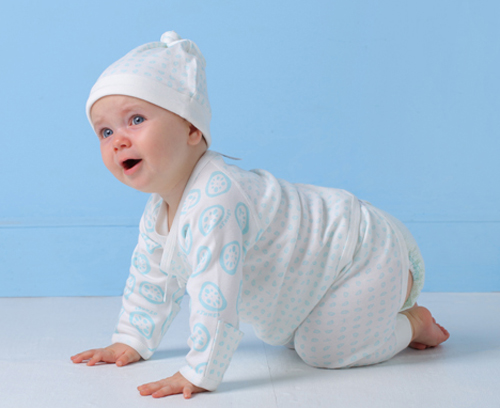 藕糖氏嬰兒連體衣藍色