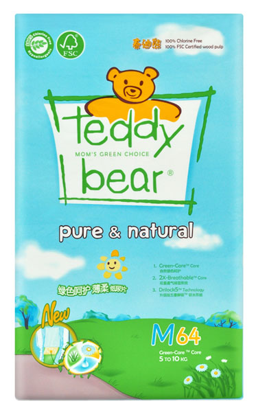 泰迪熊綠色呵護(hù)yinge紙尿褲大包裝M碼