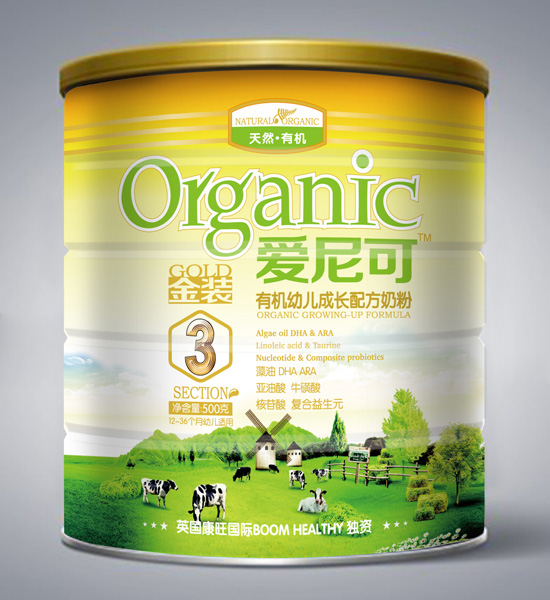 愛(ài)尼可金裝有機(jī)youe成長(zhǎng)配方奶粉3段500g