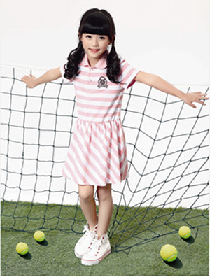 瑪琪曼蒂粉白相間連衣裙