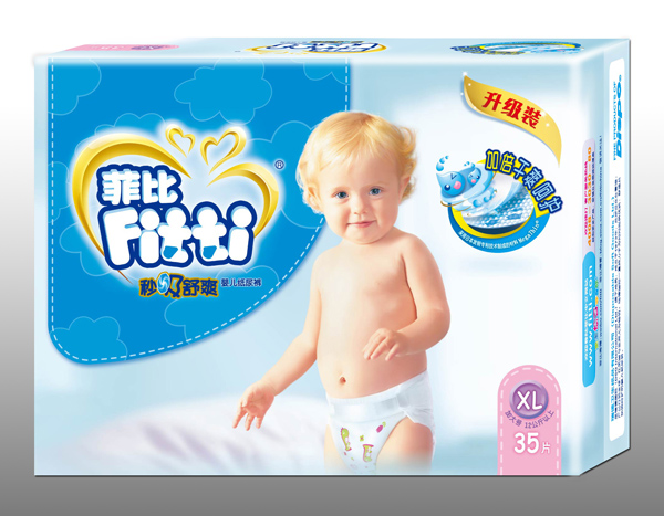菲比秒吸舒爽yinge紙尿褲升級(jí)裝XL35片