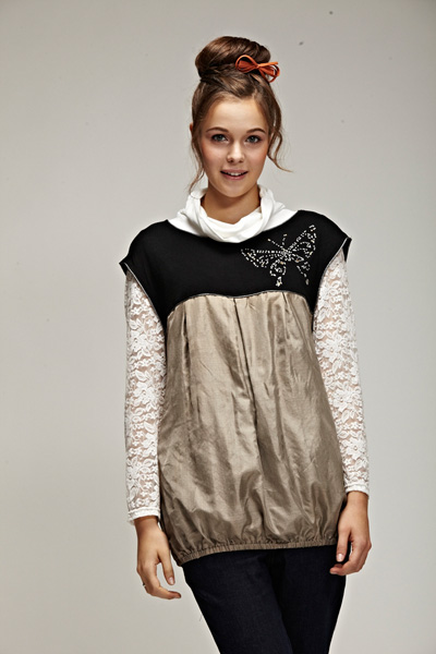 添茜棕色短袖yunf服