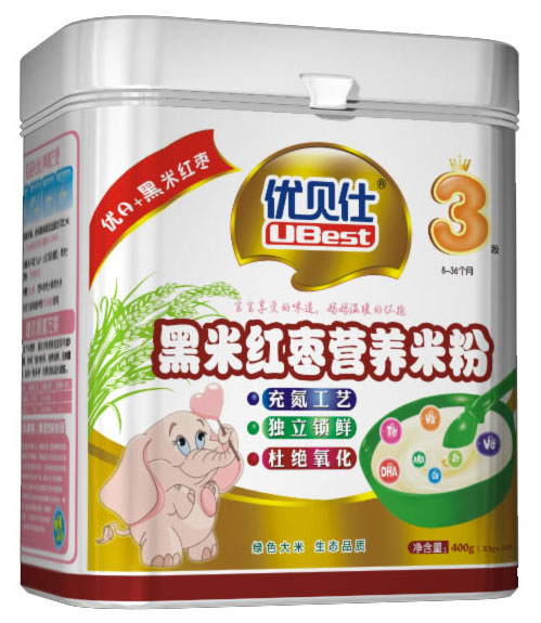 優(yōu)貝仕黑米紅棗營(yíng)養(yǎng)米粉3段