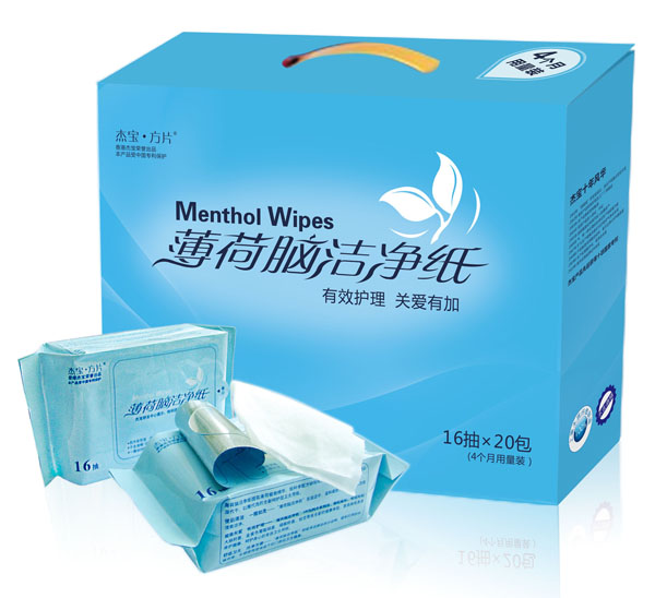 杰寶方片薄荷腦潔凈紙