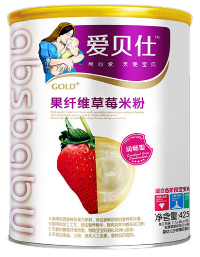 愛貝仕潤(rùn)暢型果纖維草莓米粉