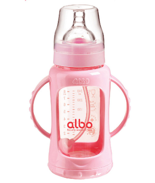 愛(ài)樂(lè)寶防爆自動(dòng)玻璃奶瓶240ml粉色