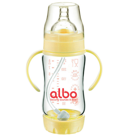 愛樂寶防吐自動(dòng)比玻璃奶瓶240ml黃色