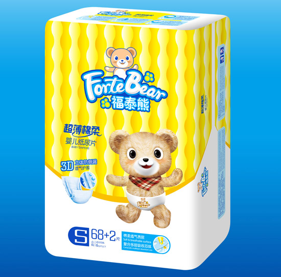 福泰熊超薄棉柔yinge紙尿片S碼大片