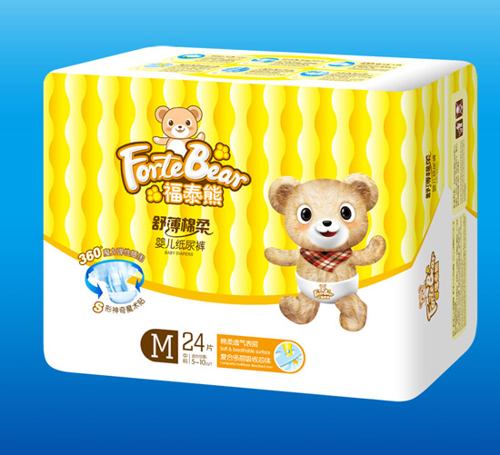 福泰熊舒薄棉柔yinge紙尿褲M碼24片