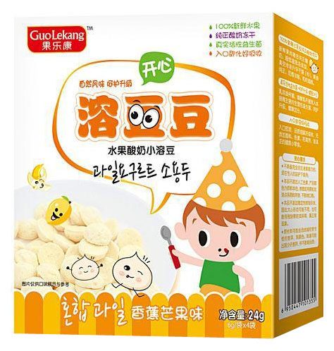 果樂(lè)康香蕉芒果味溶豆豆
