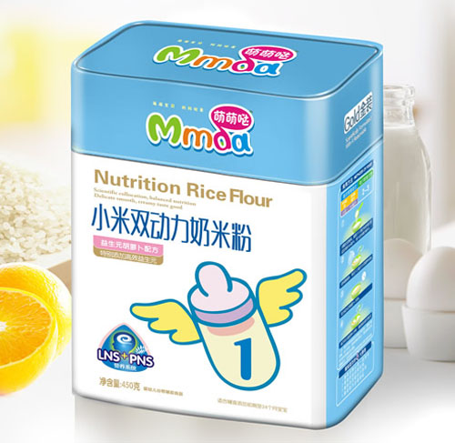 萌萌噠450克方鐵聽益生元胡蘿卜小米奶米粉