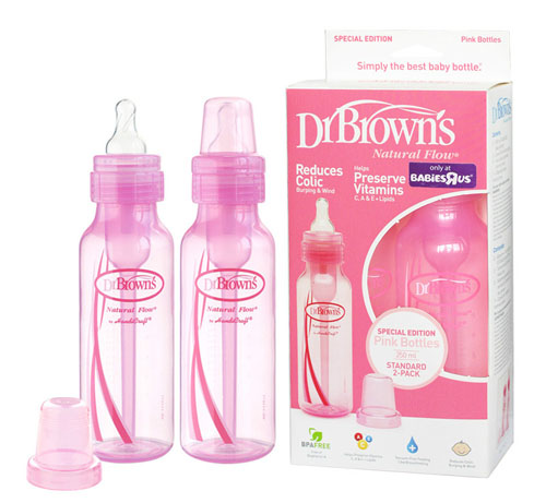 布朗博士彩色標(biāo)準(zhǔn)PP奶瓶對裝粉色