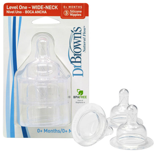 布朗博士流量1寬口奶嘴(3個裝)