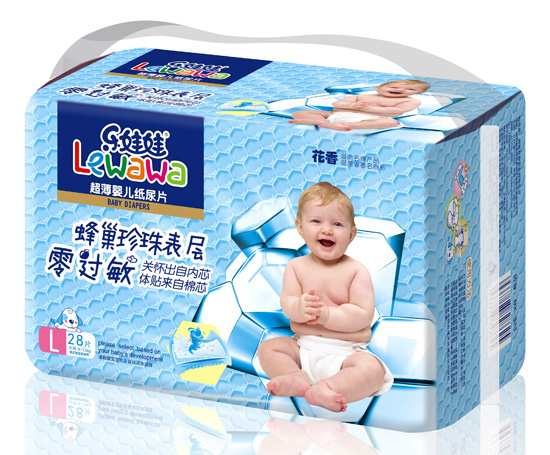 樂(lè)娃娃蜂巢珍珠表層超薄yinge紙尿片L碼
