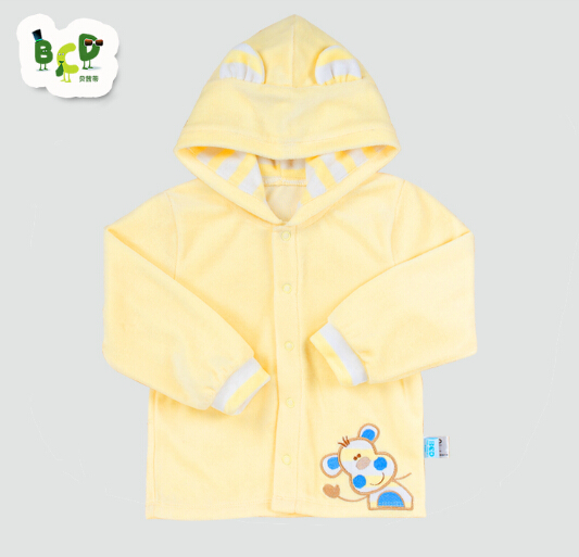 貝茜蒂黃色帶帽珊瑚絨yinge外套