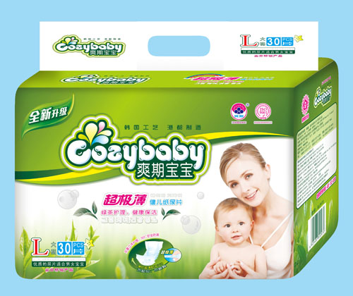 爽期寶寶超級(jí)薄茶葉yinge紙尿片L碼