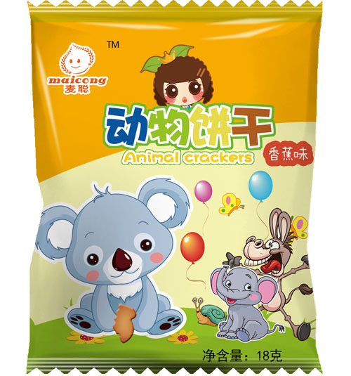 麥聰動物餅干香蕉味袋裝18g