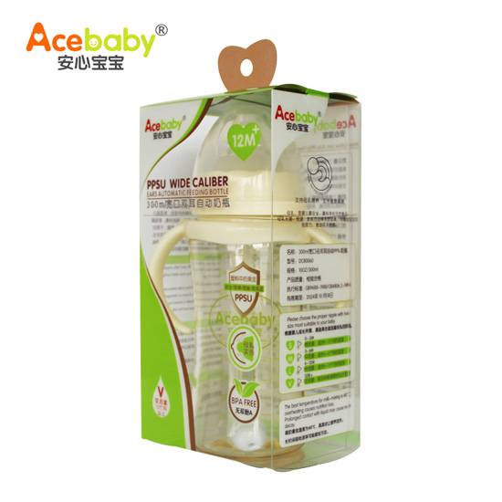 安心寶寶300ml寬口雙耳自動(dòng)PPSU奶瓶黃色盒裝