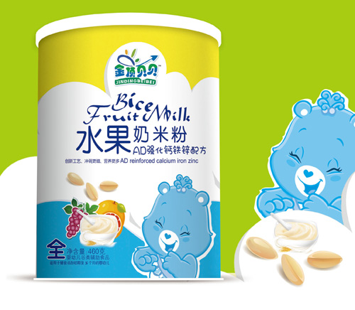 金頂貝貝AD強(qiáng)化鈣鐵鋅水果奶米粉