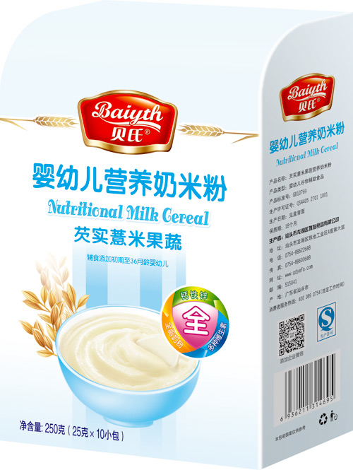 貝氏芡實薏米果蔬yingye營養(yǎng)奶米粉408克盒裝全段