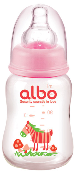 愛(ài)樂(lè)寶120ml標(biāo)口PP初生奶瓶紅