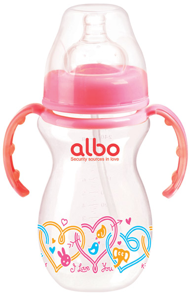 愛(ài)樂(lè)寶270mlPP葫蘆奶瓶水杯組合裝紅