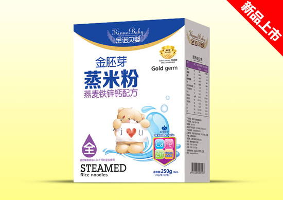 金諾貝嬰金胚芽蒸米粉盒裝-燕麥鐵鋅鈣