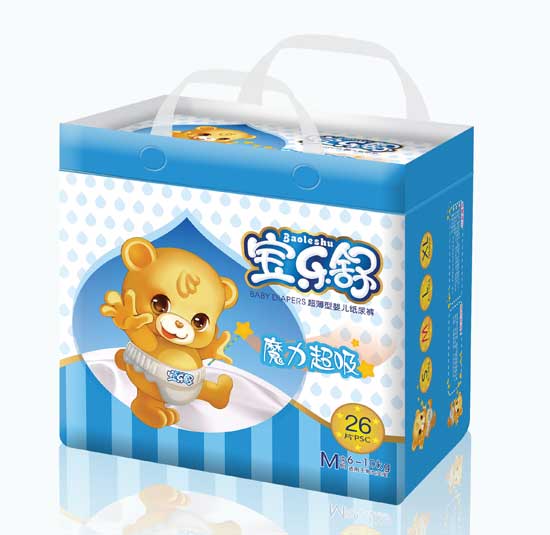 寶樂(lè)舒魔力超吸超薄紙尿褲小包M碼