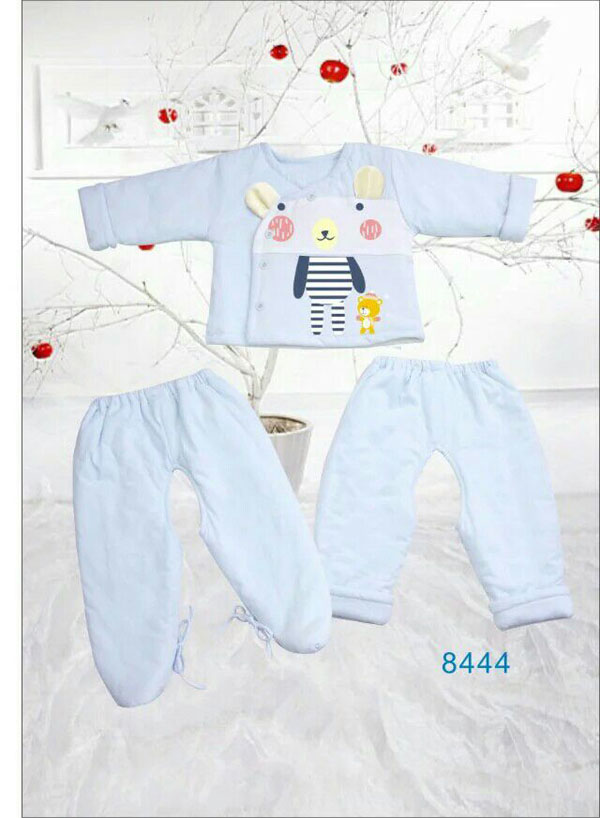 快樂小天天保暖棉衣套裝 淺藍色