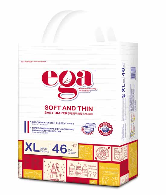 嬰姿雅柔薄干爽yinge紙尿褲大包XL46片(紅)