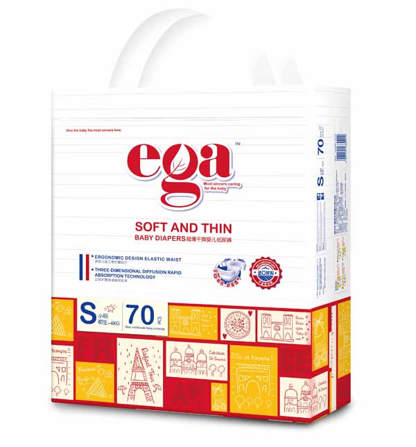 嬰姿雅柔薄干爽yinge紙尿褲大包S70片(紅)