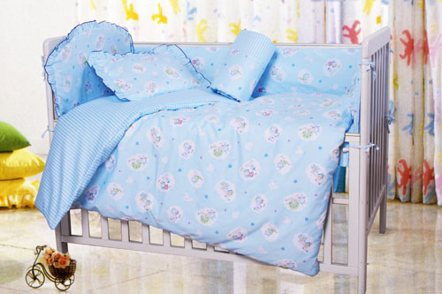 可愛寶寶床組8件套-藍(lán)