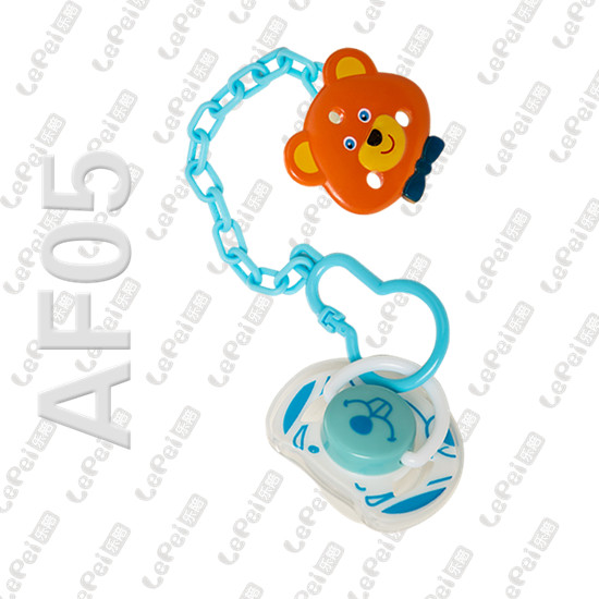 樂陪可愛動(dòng)物帶鏈安撫奶嘴藍(lán)