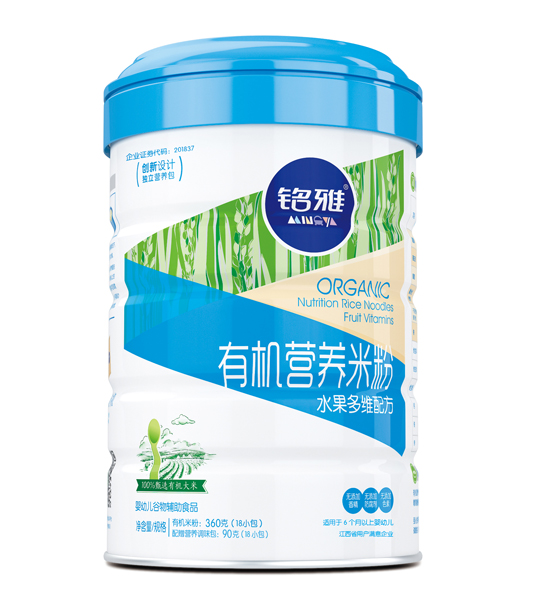 銘雅水果多維有機(jī)營(yíng)養(yǎng)米粉(聽(tīng)裝)450g