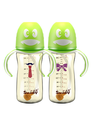 小太陽可愛企鵝自動(dòng)刻度感溫奶瓶280ML