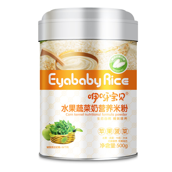 咿呀寶貝水果蔬菜營(yíng)養(yǎng)米粉聽裝(蘋果菠菜)
