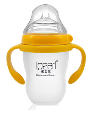 愛貝爾寬口仿母乳硅膠奶瓶240ml