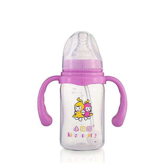 小孩國標口奶瓶直身PP奶瓶120ML紫紅色