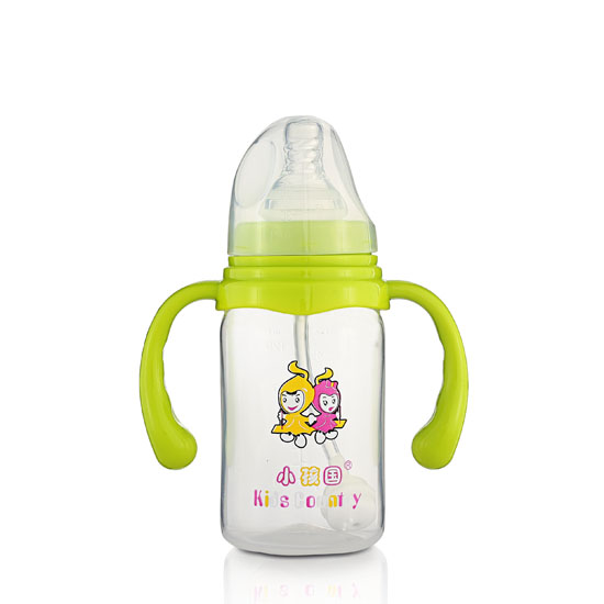 小孩國標口奶瓶直身PP奶瓶120ML青色