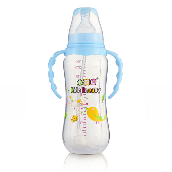 小孩國標口自動弧形PP安全奶瓶300 ML藍色