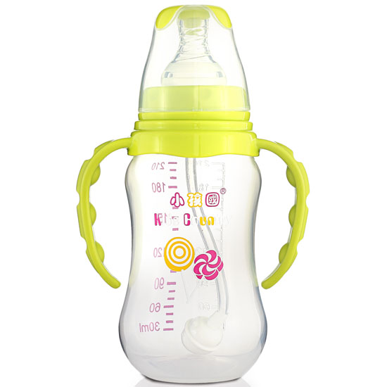 小孩國標口自動弧形PP安全奶瓶210 ML青色