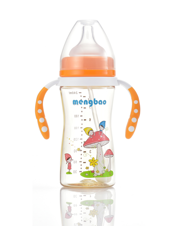 盟寶小蠻腰PPSU奶瓶橙色