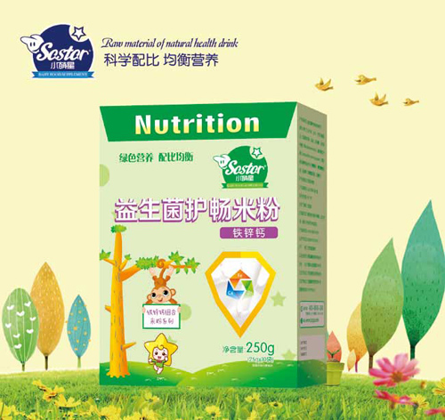 盒裝益生菌護(hù)暢米粉鐵鋅鈣